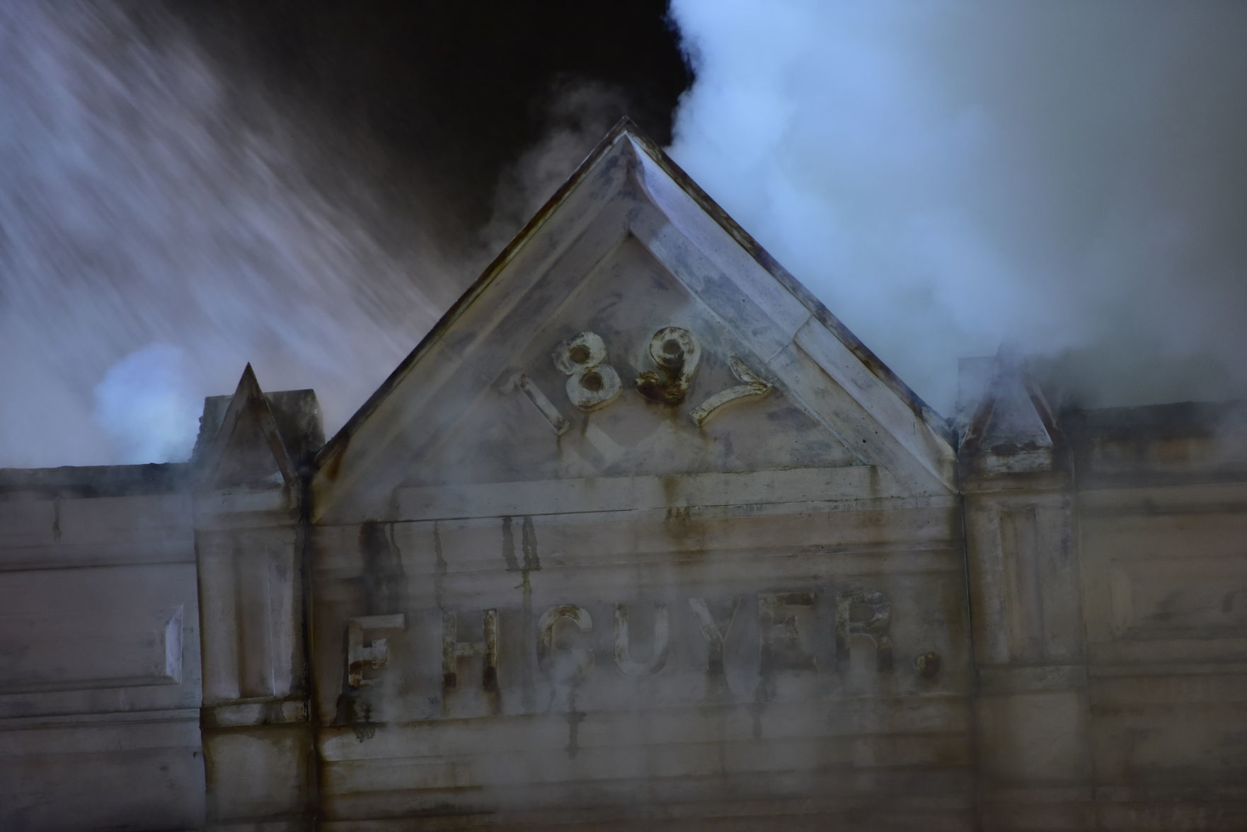 Crews battle fire at the Copper Penny
